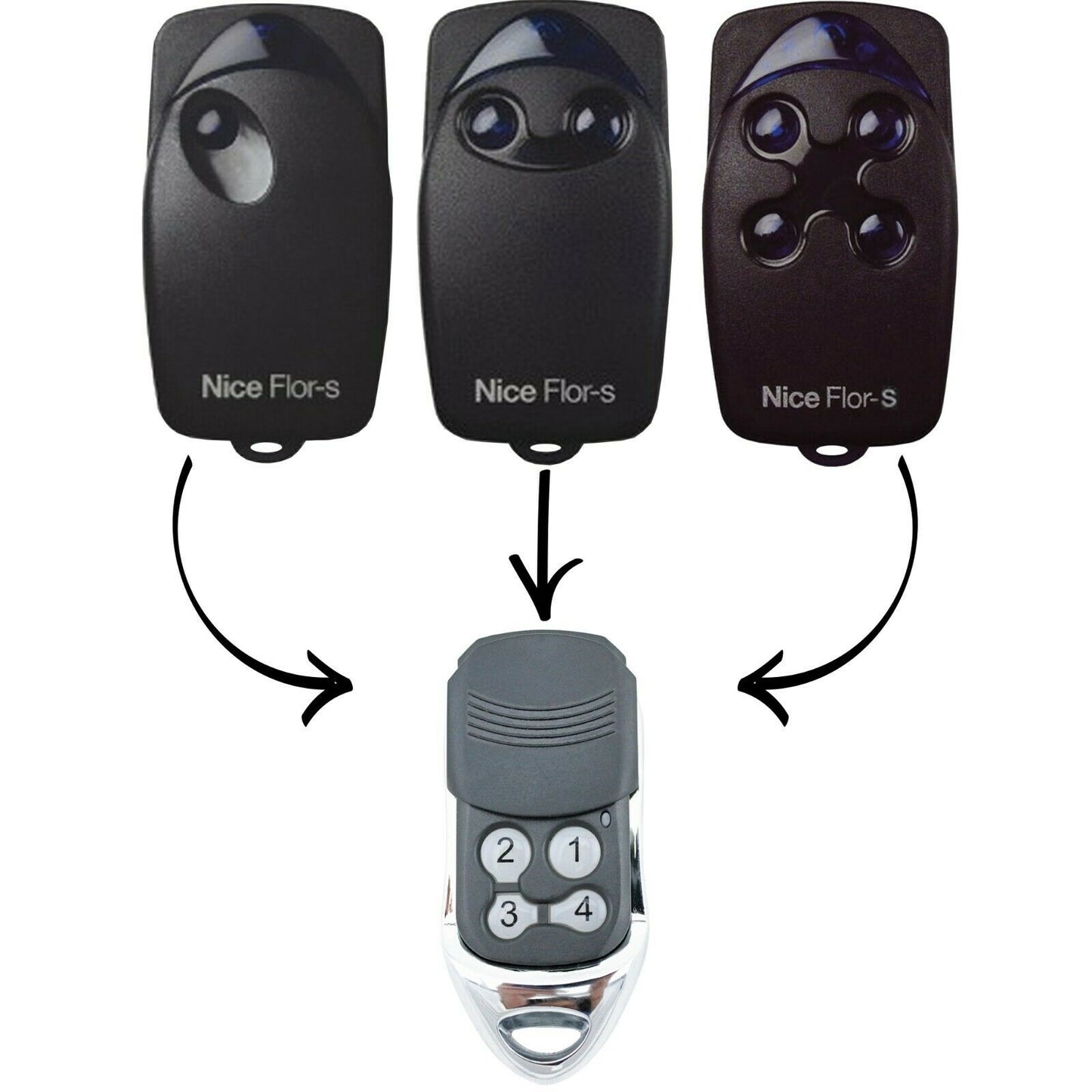 Compatible Garage/Gate Remote To Suit Nice Flor-s FLO1-RS FLO2-RS FLO4-RS