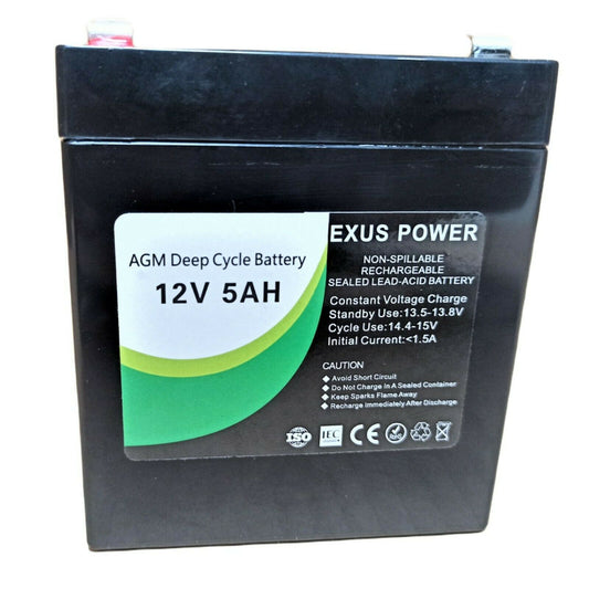 12V 5Ah AGM Deep Cycle Battery rechargeable SLA Alarm Sealed
